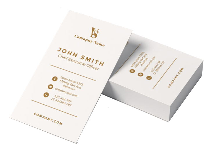 Cartes de visite empilées prêtes à être livrées à un client